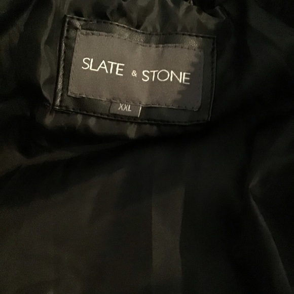 Slate & Stone Faux Leather Black Puffer Jacket - Picture 3 of 5